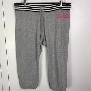 Victoria Secret Pants Womens Large Lounge Capris Retro Y2K Athleisure Gray